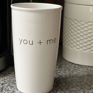 Stoneware Coffee mug "you + me" quote